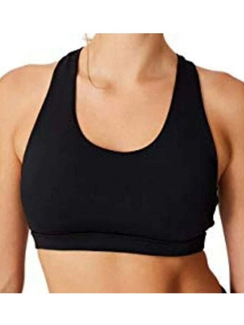 Cotton On Body Women's Workout Cut Out Crop Active Bra, Black, Small